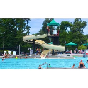 Commercial Water Park Water Entertainment Game Orange Spiral Single Slide For