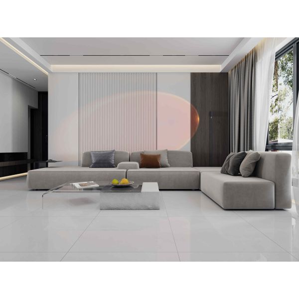 Light Gray 800x800mm Marble Polished Glazed Porcelain Tiles For Balcony Acid-resistance