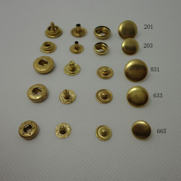 Snap Press Studs Heavy Duty Hardness Metal Button Snaps Gold ODM