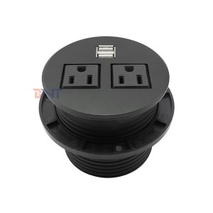 Round Socket Table Dual Usb Charging Outlet Sofa Socket With 2 Power Socket