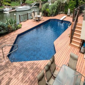 157 X 22mm Park WPC Hollow Decking Durable Hdpe Deck Boards