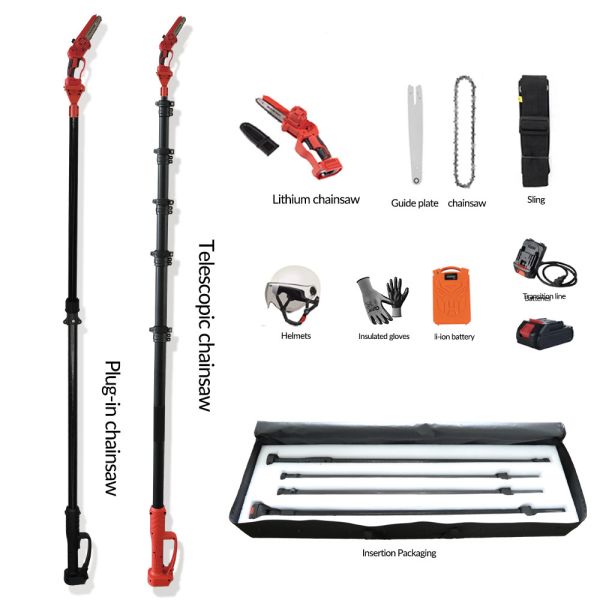 22ft Carbon Fiber Telescopic Electric Pole Chain Saw for Commercial Landscaping Battery Powered 2-Year Warranty