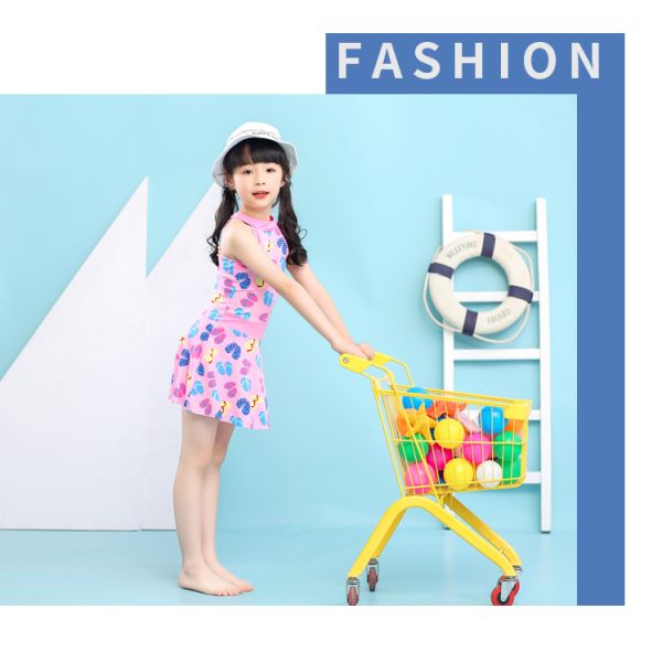 Sunny Girls Swim Suit Two Pieces Shirt Girl Push Up Swimsuit For Children Swimsuit Dress