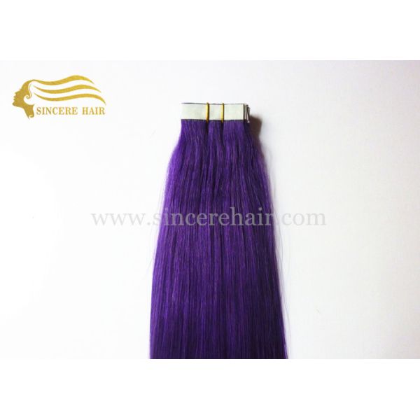 New Fashion Hair Products, 50 CM Remy Single Drawn Purple Seamless Tape In Hair Extensions 2.5 G for sale