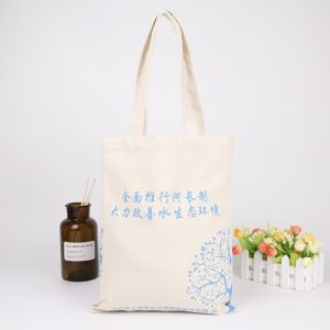 Student large size Solid Basket Bag Long Handle Shopping Pure cotton color