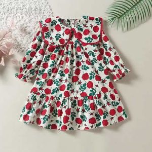 China Spring Children'S Rose Dress Long Sleeved Girls Princess Dress on sale