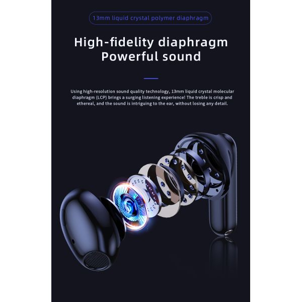 Mini Headset for Phone Calling and Music Newest Two Mic ENC True Wireless Earphones