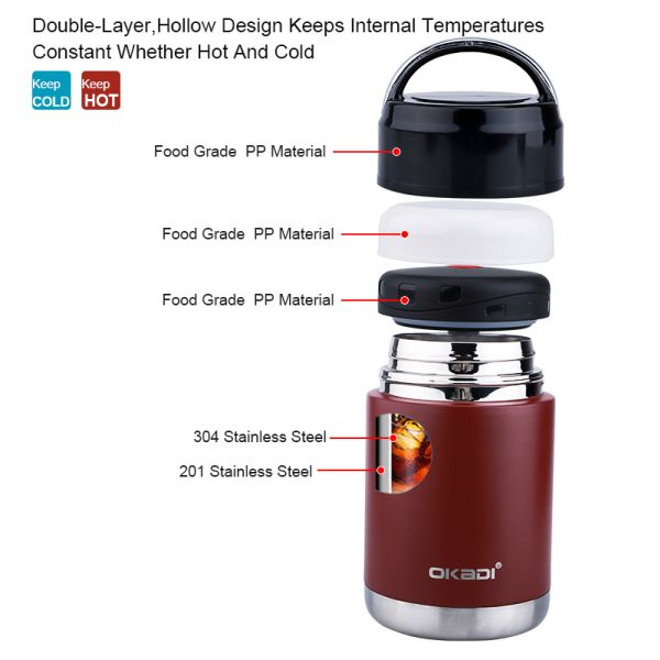 Metal Bento Insulated 304 Stainless Steel Lunch Box, Leak Proof Double Well Stainless Steel Lunch Box Bento With Handle