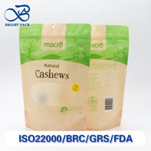 Zip-Lock Stand Up Pouches For Dry Food Packaging With Clear Windows And Food