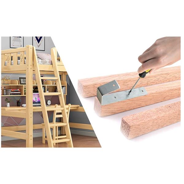 Stainless Steel Bunk Bed Ladder Hooks Inside Width 1.4*2.15* Length 6.3inch Pack of 2