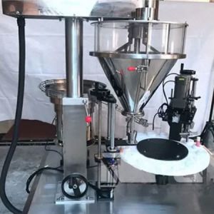 Semi Automatic Rotary Powder Filling And Capping Machine