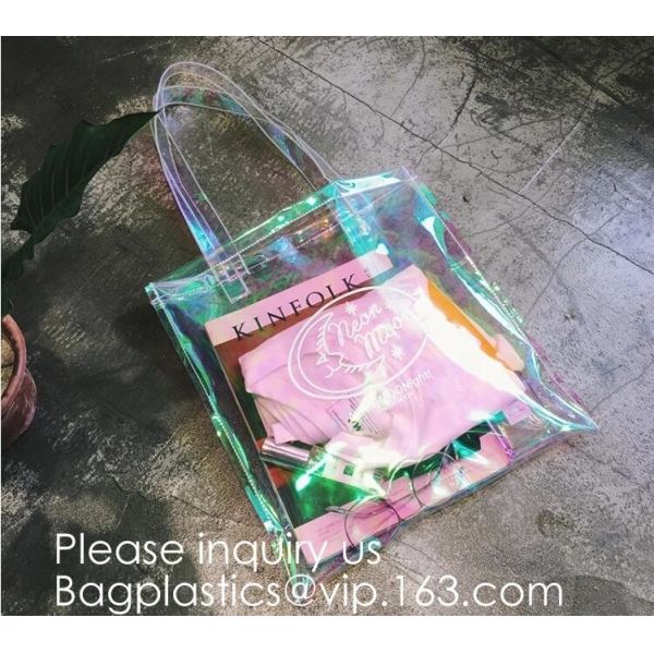Buy Custom Logo Printing Pvc Transparent Tote Clear Shopping Bags With Handles, Clear Shopping Bag,Pvc Tote Bags, bagease at wholesale prices