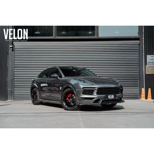 Replacement 2019 Porsche Cayenne Body Kit Side Skirts Dry Carbon Fiber Diffuser Spoiler