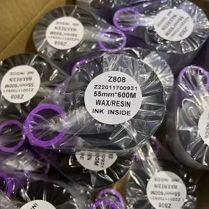 Custom black 55mmx 600m High Speed TTO thermal transfer ribbon for Markem