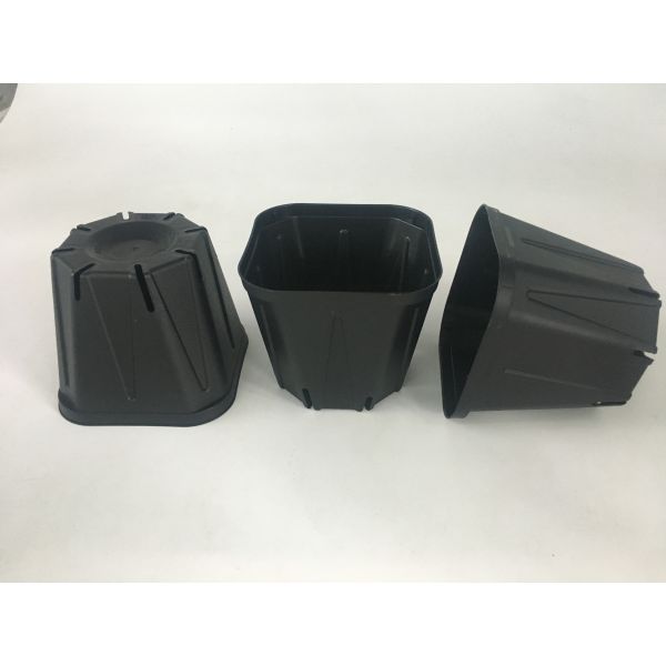 Durable whole sales black plastic seedling pot small square shape nursery pot