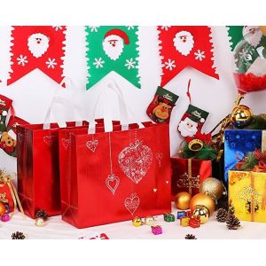 Glossy Glitter Durable Reusable Grocery Bag Tote Bag Handles Bag,Medium Non