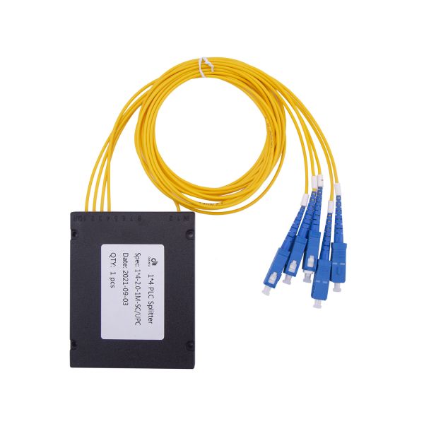 Buy G657A G625D 1X4 SC / UPC ABS Box Fiber Optic Splitter 2.0mm 3.0mm 1m 1.5m Cable at wholesale prices