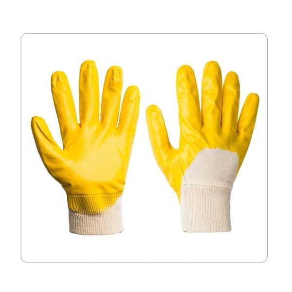 Buy Nitrile Half Coating Interlock Liner Water Resistant Gloves at wholesale prices