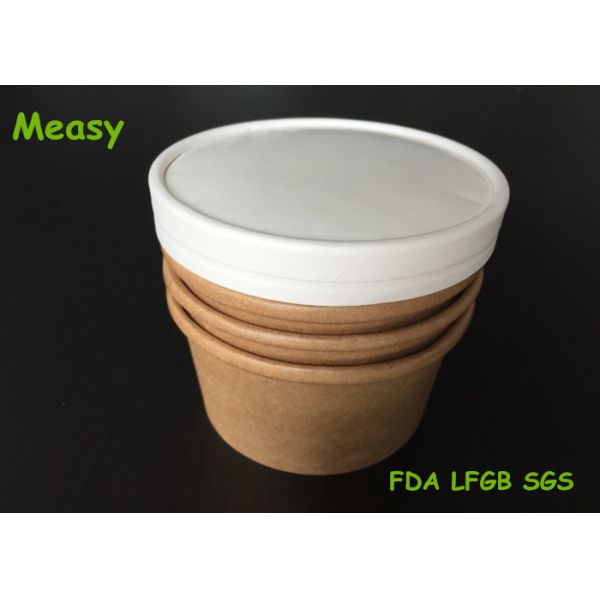 Buy Hot and Cold Food Kraft Paper Cups , thermal disposable cups FOR Beverage or Ice Cream at wholesale prices