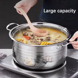 Multifunction Large Capacity Kitchen Cookware Pot 3 Pieces Stainless Steel Ollas