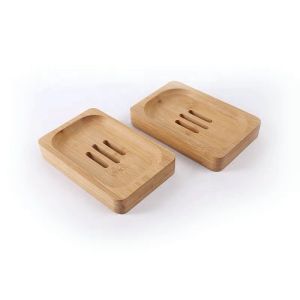 Bamboo Natural Wooden Soap Dish Holder For Bathroom Kitchen