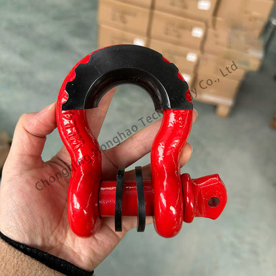 High Polished Heavy Industry Marine Bow Shackle Carbon Steel Black Painted for Loads