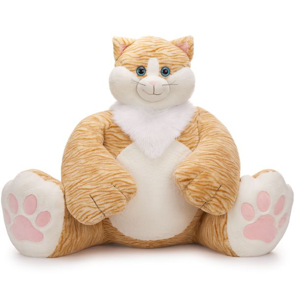 MaoGoLan 20lbs Jumbo Fluffy Plush Cat Toy 39.3 Inches Huge Big Fat Orange Cat