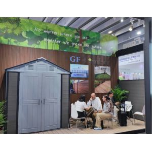 Outdoor WPC Wood Plastic Composite Garden Tool Shed House Storage Waterproof