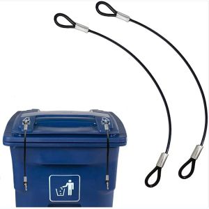 Vinyl Coated Stainless Steel Wire Rope Trash Can Lid Lock Metal Universal Lid