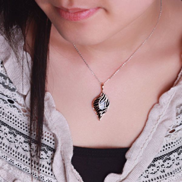 18K Rose Gold Black Onyx Diamonds Ring Pendant Earrings Jewelry Set (GDSET002)