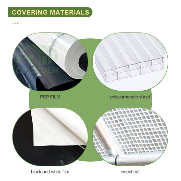 Plastic Film Tunnel Greenhouse Kit Width 6m 8m 9m For Growing Vegetables Flowers Fruits