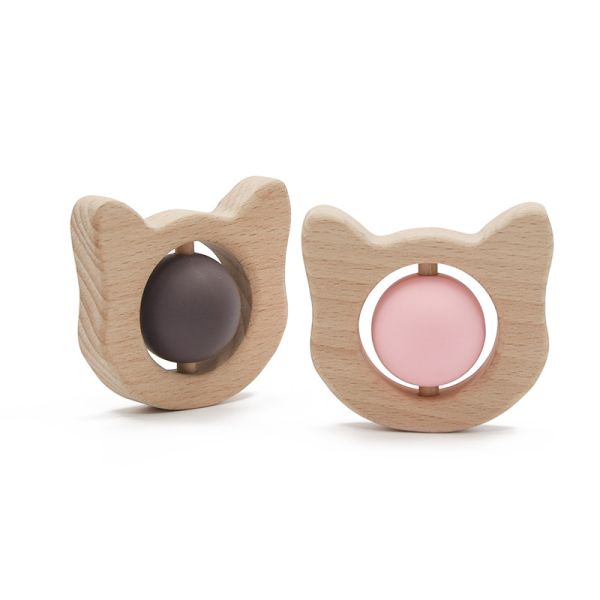 Buy Sensory Customized Pantone Silicone Teething Rattle Eco Friendly at wholesale prices