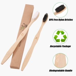 Eco Friendly Bamboo Handle Toothbrush BPA Free Biodegradable