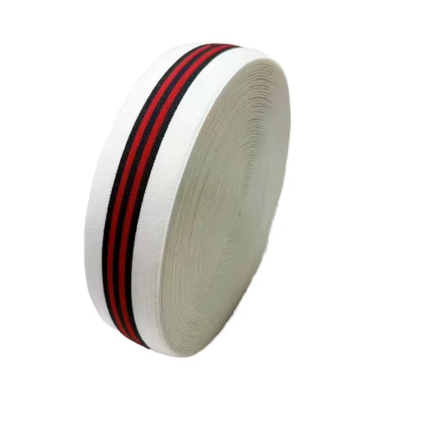 Quality Polyester Elastic Waistband Plain Striped Weave Custom Color Webbing For Garment for sale