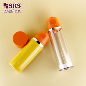 Quality A0215 Snap On Style Plastic Round Facial Serum Bottle AS Vacuum Bottle Empty Skincare Gel Packaging Airless for sale
