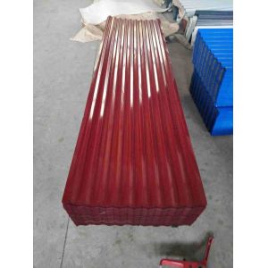 Red Corrugated Sheet Metal / High Hardness Corrugated Steel Roof Sheets
