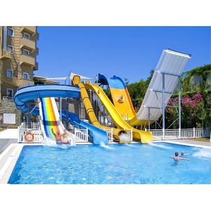 Quality Aqua Park Water Play Amusement Splash Equipment Fiberglass Water Slide for sale