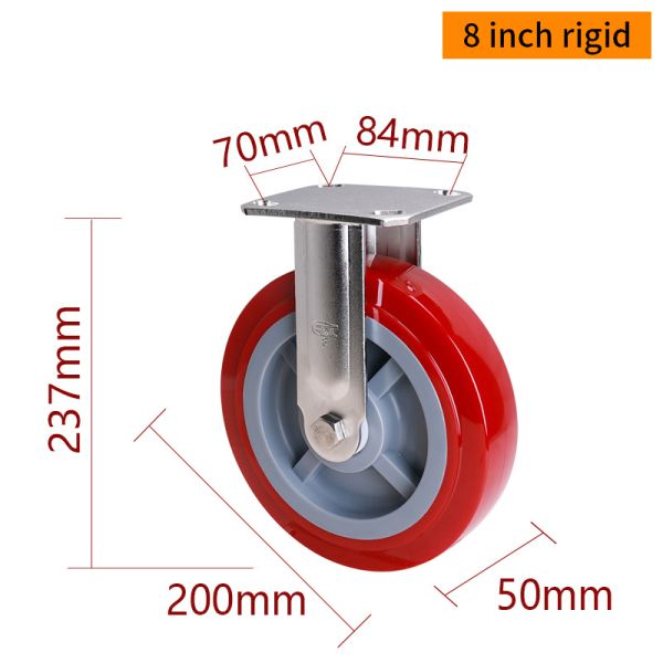 Buy EDL 8 Inch Stainless Steel Heavy Duty Caster With Durable TPU Wheel Loading 420Kg S718P-85 at wholesale prices