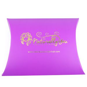 Quality Purple Red Hair Extension Paper Box With Customized Size And Logo In Pillow Shape for sale