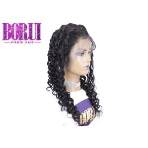 China Full Lace Deep Curly Wig Human Hair Brazilian Human With Baby Hair In HD Lace on sale