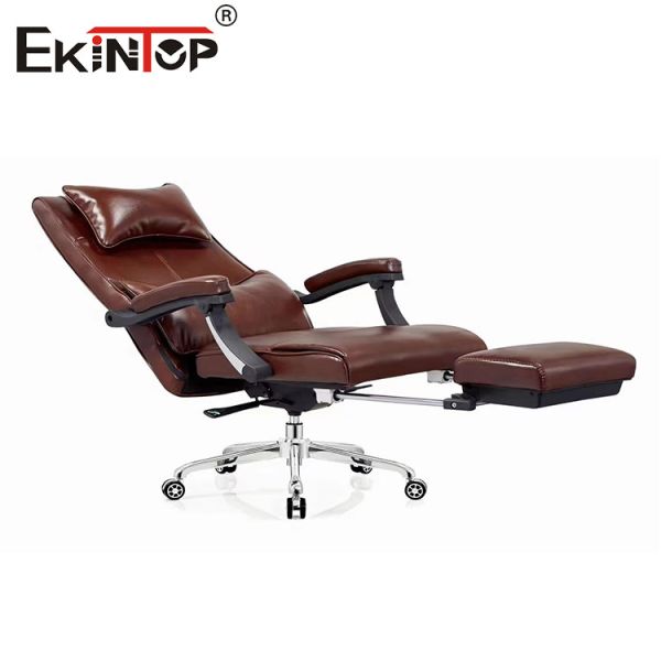 Multi Functional Leather Office Chair With Reclining And Footrest