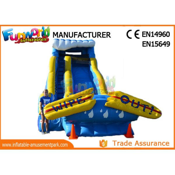 Buy Giant Commercial Inflatable Water Slide / Inflatable Wipe Out Slide at wholesale prices