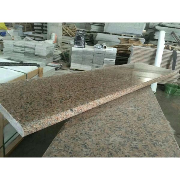 New Rosa Tea Granite slab stair tile Light Grey/Pink tile polished flamed stairs