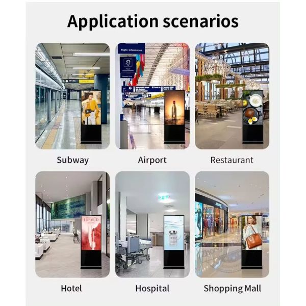 Portable Lcd Advertising Screen 43 49 55 Inch 4K Resolution Double Sided Digital Signage Totem Advertising Display With Webcam