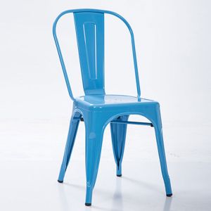 Colourful Restaurant Metal Frame Dining Chairs Vintage Lightweight 43cmx44cmx85c