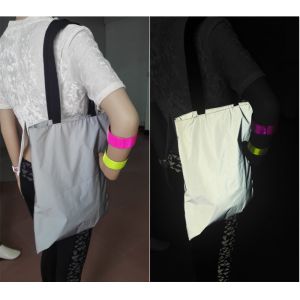 Holographic Hi Vis Reflective Backpack Cycling Light Recycled Polyester Cotton