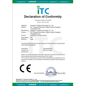 Dongguan Tongbang Technology Co., Ltd Certifications
