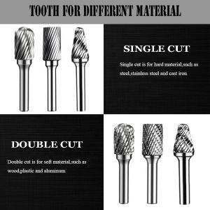 5/8mm Tungsten Carbide Rotary Burr Ball Type 1/4 Shank Single/Double Cut
