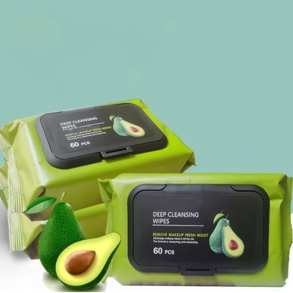 Avocado Make Up Remover Wipes Organic Facial Cleansing Eye Makeup Wipes For