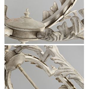 White rustic wrought iron chandelier (WH-CI-48)